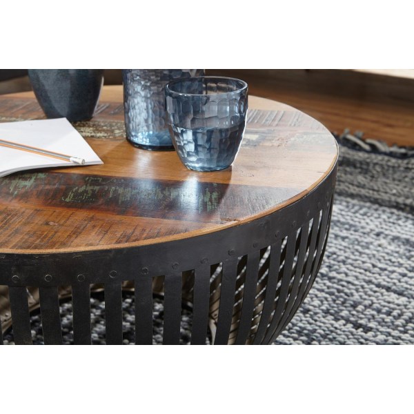 Rootz-sohvapöytä 70x33x70 cm puu - metallinen olohuoneen pöytä I