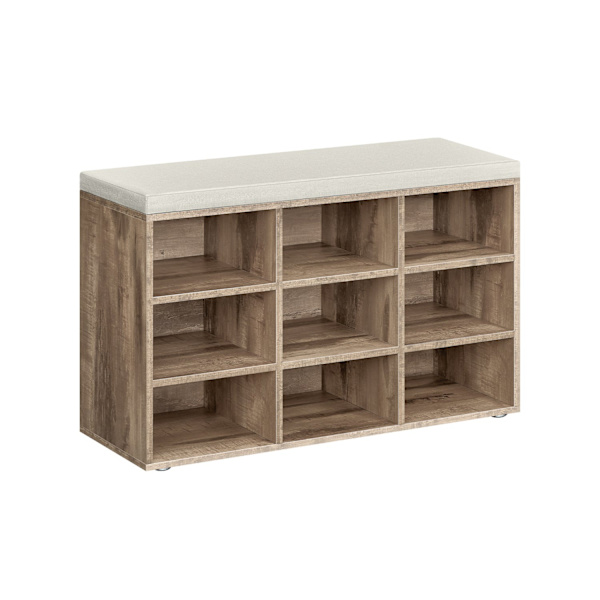Rootz skobænk med opbevaring - osmannisk - polstret osmannisk - spånplade - 30,3 cm x 78,5 cm x 48 cm - Max belastningskapacitet 136 kg