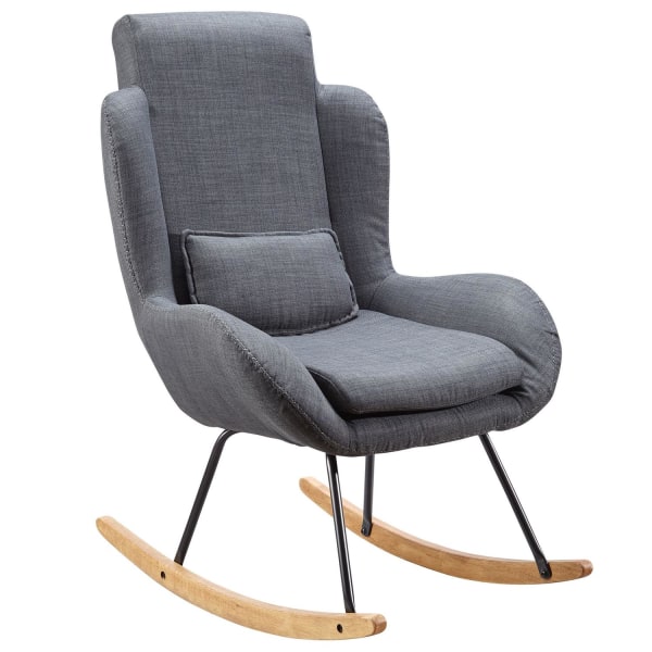 Rootz RocChair Anthracite Design Rentouttava nojatuoli 75 x 110 x 88,5 cm - Nojatuolin kangas - puu - Keinunojatuoli rungolla - Pehmustettu Relax Tuol