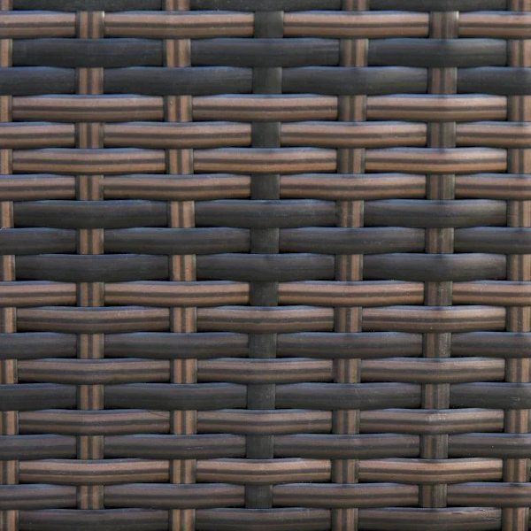 Rootz Poly Rattan Sofa - Rattan Sofa with Cushions - 3 Seater - Garden Lounge Sofa - Metal - Polyester - Brown/White - 185 x 70 x 80 cm