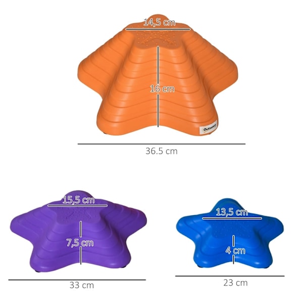 Rootz Stepping Stones för barn - Balansstenar - Lekset - Halkfritt - Stapelbar - 3 storlekar - Upp till 80 kg - Inomhus/Utomhus - 23cm x 23cm x 4cm, 3