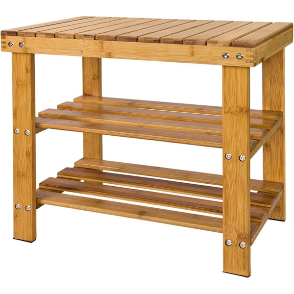 Rootz bambus skostativ - bænk - badeværelseshylde - 50 cm x 29 cm x 45 cm