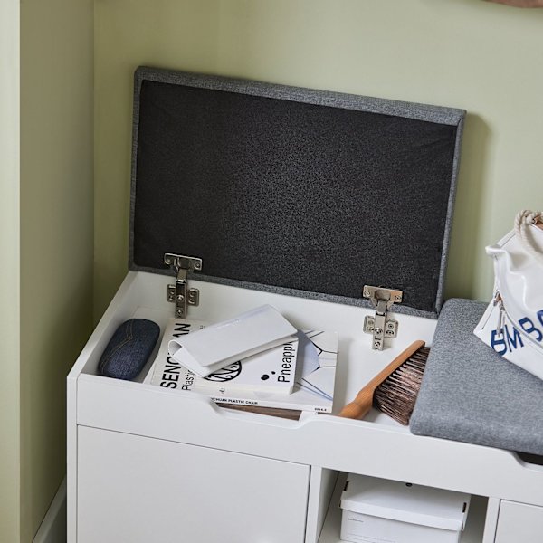 Rootz Shoe Opbevaringsbænk - Entrébænk - Skoorganisator - Justerbare hylder - Dobbelt sæde - Pladsbesparende - 100 cm x 48 cm x 34 cm