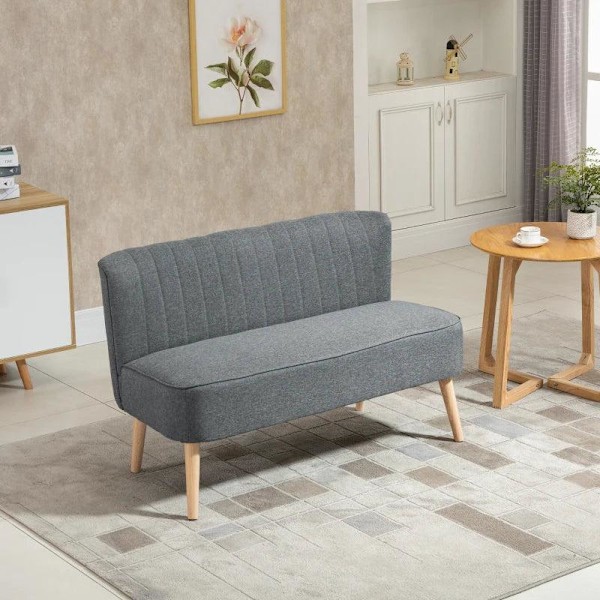 Rootz Sofa - Sofasæde - 2-personers Sofa - Lounge Sofa - Lysegrå - 117 x 56,5 x 77 cm