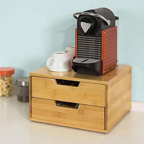 Rootz kaffemaskinställ & kaffekapselkapsel tepåsar Boxhållare Organizer med 2 lådor