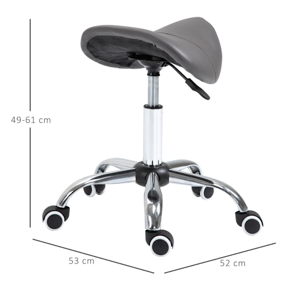 Rootz Rolling Pall - Ergonomisk stol - Justerbar pall - Professionell användning - Främjar hållning - Jämn rörlighet - 52cm x 53cm x 49-61cm - Imitera