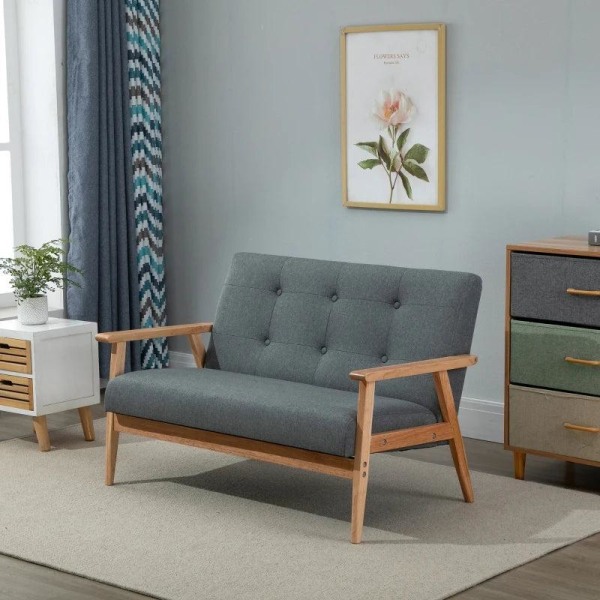 Rootz Bäddsoffa - Soffa - Tvåsitssoffa - Dubbelsoffa - Grå - 115 cm x 66,5 cm x 73 cm