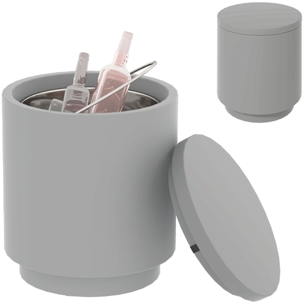 Rootz udendørs sidebord - køligere isspand - grå beton - holder drinks kølet - Ø37,5 x 43,5 timer cm