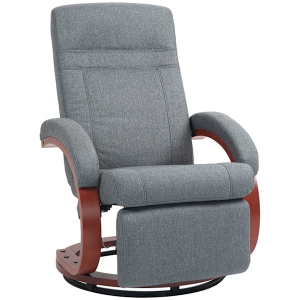 Rootz Reslining Stol - Lounge stol - Rentlinerstol - 360 ° drejning - 68 cm x 86 cm x 100 cm - Grå