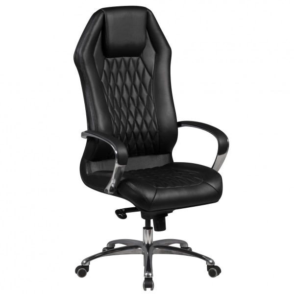 Rootz Executive Chair - Kontorsstol - Äkta läder - Armstöd i aluminium - Ergonomisk design - Andas - 126cm x 70cm x 70cm