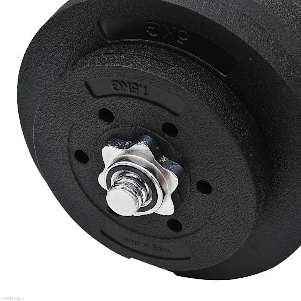 Rootz Hantel - Set med 2 Hantel - 2 X 6 Viktskivor - Plastöverdrag - Golvvänlig - Svart