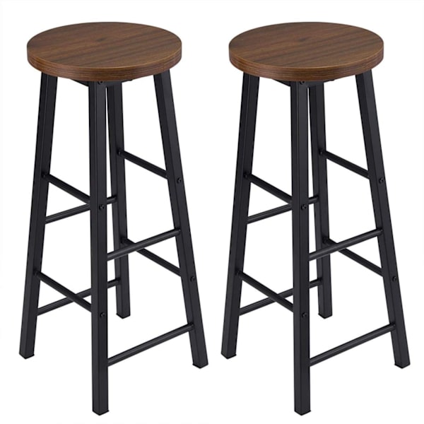 Rootz Industriel Barstol - Bordskammel - Metal- og træskammel - Robust konstruktion - Alsidig brug - Gulvbeskyttelse - Sædehøjde 71 cm, sædediameter 3