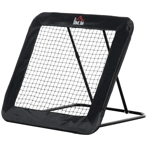 Rootz Football Rebounder Net - Football Rebounder - Harjoittelupallo - Taitettava takapotku - Maalin palautus - Säädettävä 5 askeleella - Teräs - Must