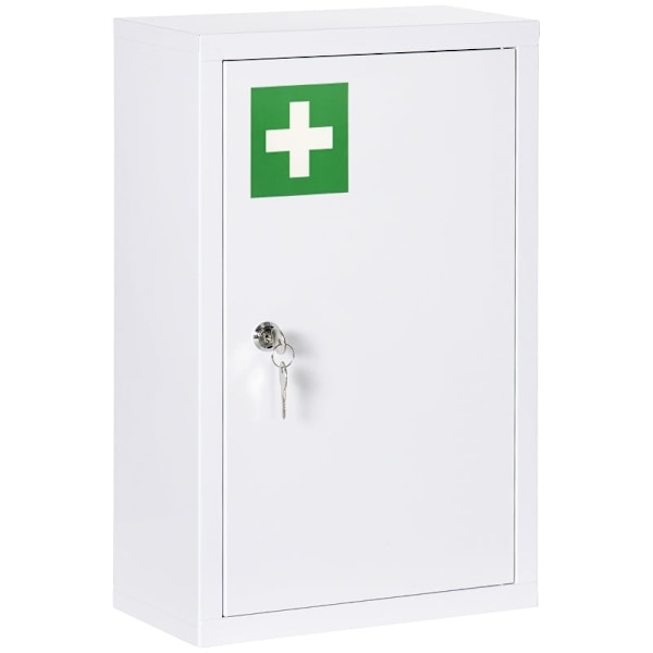 Rootz Medicinskåp - Första hjälpen-skåp - Väggmonterad apoteksförvaring - Kallvalsat stål - 30cm x 14cm x 46cm