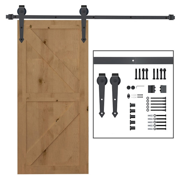 Rootz skydedørs hardwaresæt - antik stil - kulstofstål - glat glidning - 200 cm x 4 cm x 0,6 cm