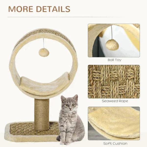 Rootz skrapstolpe - Kattträd - Kattsäng - Kattskrapa - Kattlekstam - Kattklätterträd - 40 x 30 x 56 cm