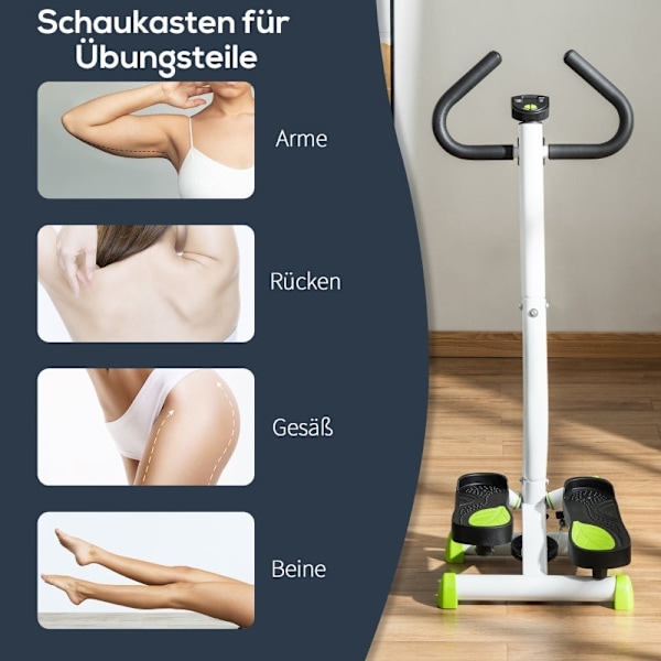 Rootz Stepper - Träningsmaskin för underkropp - Stegmaskin - Calories Burned Counter - Stålram - 55cm x 44cm x 108cm