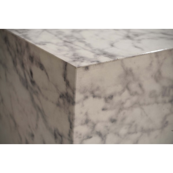 Rootz Elegant Sofabord - Sidebord - Marmorlook - Hvid - Opbevaringsområde - Sidebord - 40cm x 40cm x 45cm