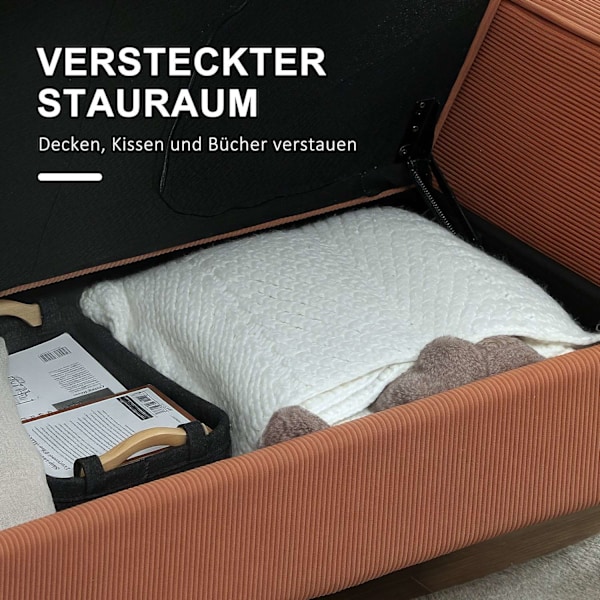 Rootz Two Seater Sofa - Mini Couch - Loveseat - Storage Race Efficiency - 117 x 63 x 79 cm lyserød
