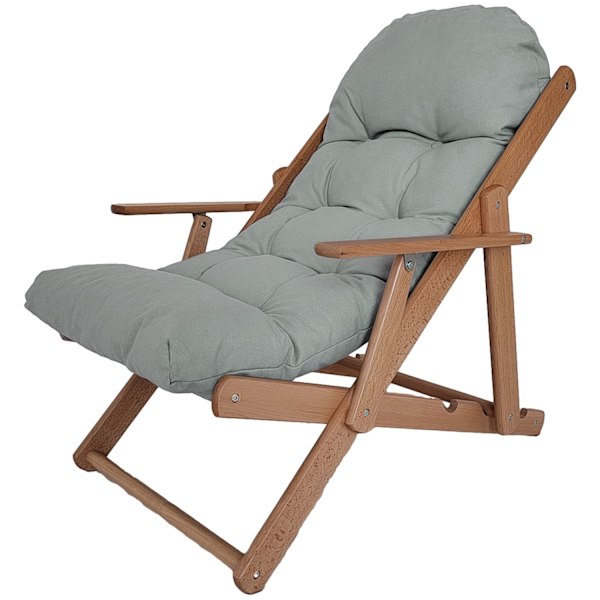 Rootz Justerbar träsalongstol - Reclining Chair - vadderad fåtölj - Komfort & rymdbesparande - 71W x 89d x 96h cm