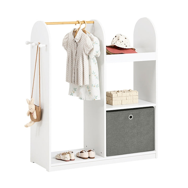 Rootz Barngarderob - Barnkläder Organizer - Förvaringsenhet - MDF och non-woven tyg - Barnvänlig höjd - 97cm x 108cm x 35cm