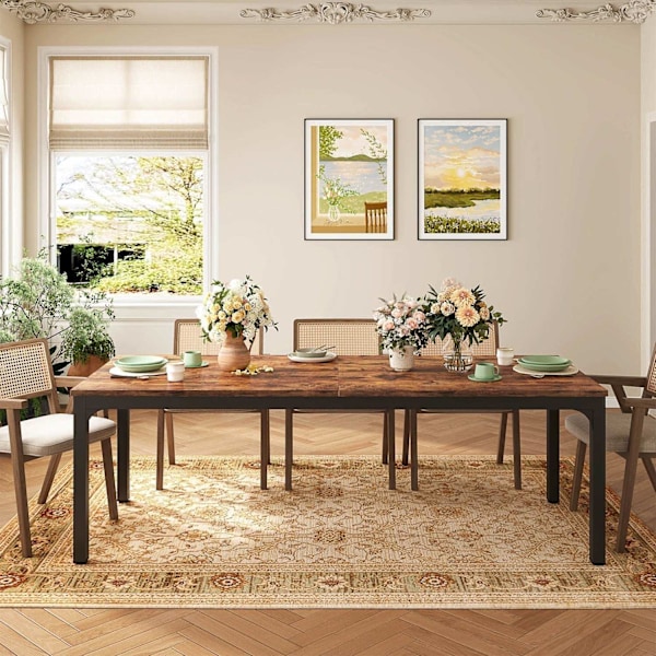 Rootz Spisebord - Rektangulært Bord - Alsidigt spisebord - Rigelig benplads - 200 cm Bredde x 70 cm Dybde x 75 cm Højde