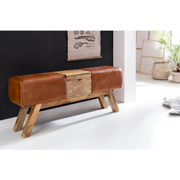 Rootz Design Bänk Brun Förvaringslåda 120 x 29 x 53 cm Byrå - Pall Garderobsbänk Pall