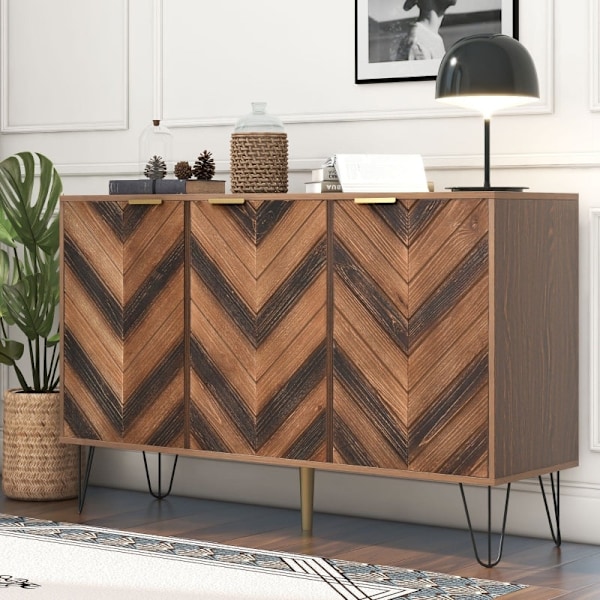 Rootz Elegant skänk - Förvaringsskåp - Modern Credenza - Generöst förvaringsutrymme - 120 cm x 38 cm x 76,5 cm