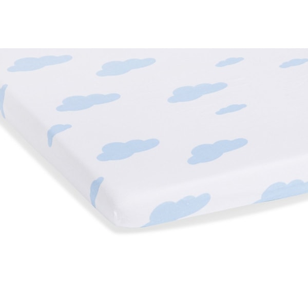 Rootz monteret barneseng lagner Twin Pack - Jersey - Letvægt - hudvenlig - passer 120 x 60 cm til 140 x 70 cm - lyseblå/hvid