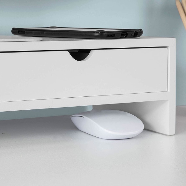 Rootz Monitor Stand Computer Screen- Monitor Stand Monitor- Riser Desk Organizer med 2 skuffer