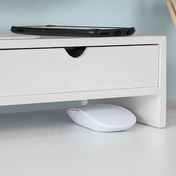 Rootz Monitor Stand Datorskärm- Monitor Stand Monitor- Riser Desk Organizer med 2 lådor