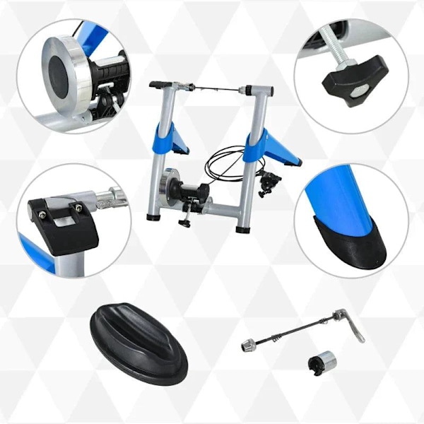 Rootz Roller Trainer - Bicycle Trainer - Home Trainer With 8-level - Magnetic Brake For 650C - Metal - Blue - 77 x 56 x 47.5 cm