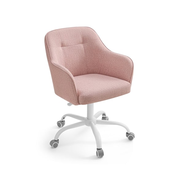 Rootz Pink Swivel Chair - Kontorsstol - Rullstol - Stålstomme - Foam Vaddering - 69cm x 65cm x (83-93cm) - Justerbar höjd