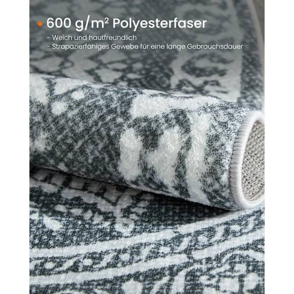 Rootz Boho Style rundt tæppe - Antracitgrå tæppe - Polyesterfilt TPR - Letvægts - 120 cm Diameter