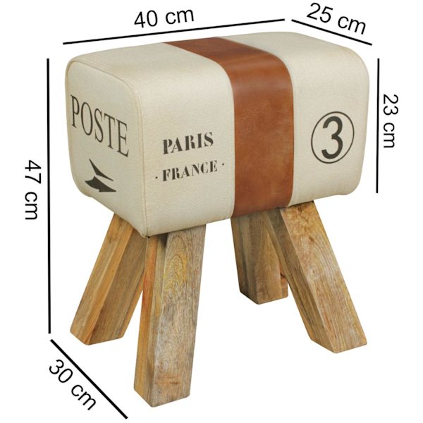 Rootz Turnbok Pall - Bänk - Bänk - Gymnastikpall - Springbok - Canvas - Läder - Trä - Brun