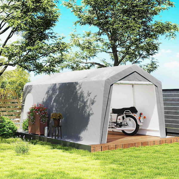 Rootz 3x6m Vandtæt haveskur - Opbevaringstelt - Udendørs husly - UV -resistent - Galvaniseret metalramme - 300x597x257cm