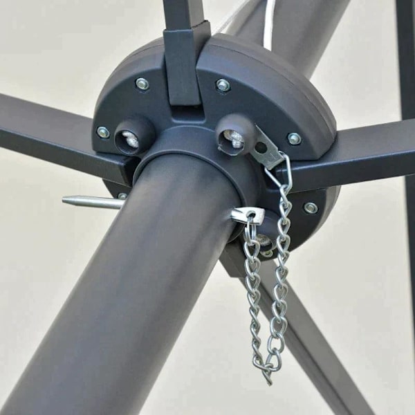 Rootz Dobbeltsidet Parasol - Parasol - Parasol - Med LED solcellelys - Cremehvid - 440 x 260 cm