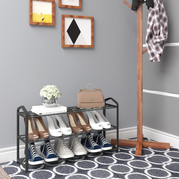 Rootz Skostativ - Fodtøjsstativ - Skoopbevaring - Skoopbevaring - Skohylde - Skoholder - Fodtøjsskærm - Sort - 79x19,5x45cm