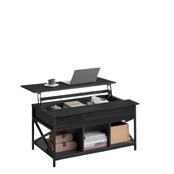 Rootz Sofabord - Højdejusterbar bordplade - Træspanelbord - Stålramme - 60 cm x 100 cm x (48-62) cm