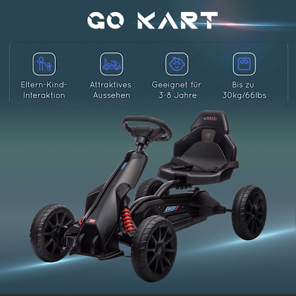 Rootz Children's Go -Kart - Pedal Vehicle - slitbanan - Justerbar säte - främjar fysisk aktivitet - 100 cm x 58 cm x 58,5 cm