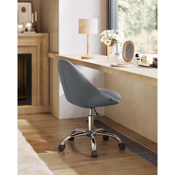 Rootz hjemmekontorstol - drejelig skrivebordsformand - Ergonomisk opgavestol - Komfortpolstring - 60x60x80-90 cm grå