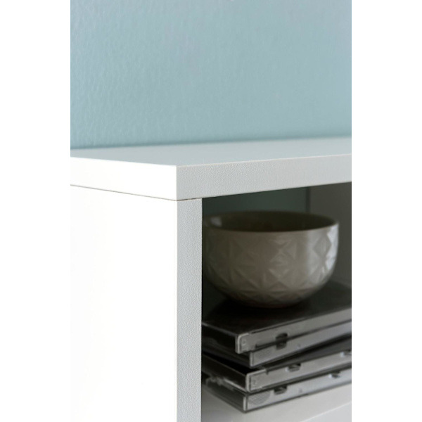 Rootz vägghylla vit 75x51x16 cm trähängande hylla modern - Design väggskiva fritt flytande - Trähylla för väggen - Bokhylla Smal - Dekorativ hylla fly