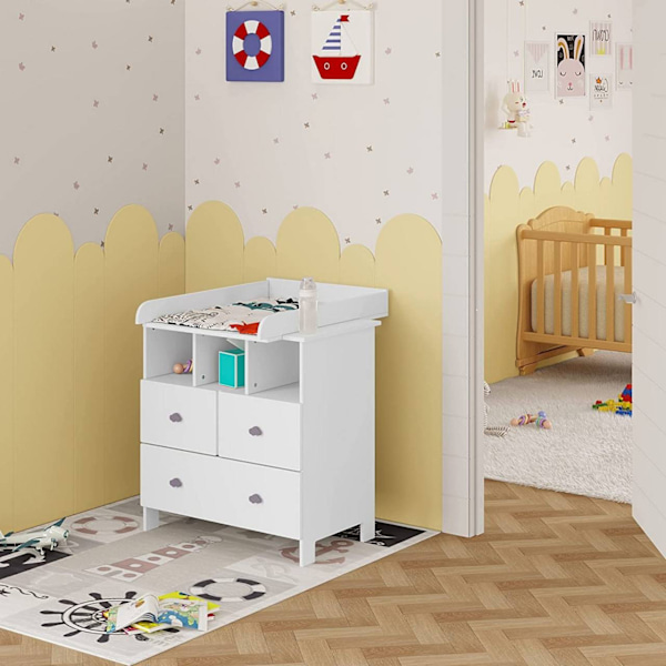 Rootz-skifteudstyr - Pusleplads - Bleskiftebord - MDF-materiale - 60 cm x 10,5 cm x 80 cm