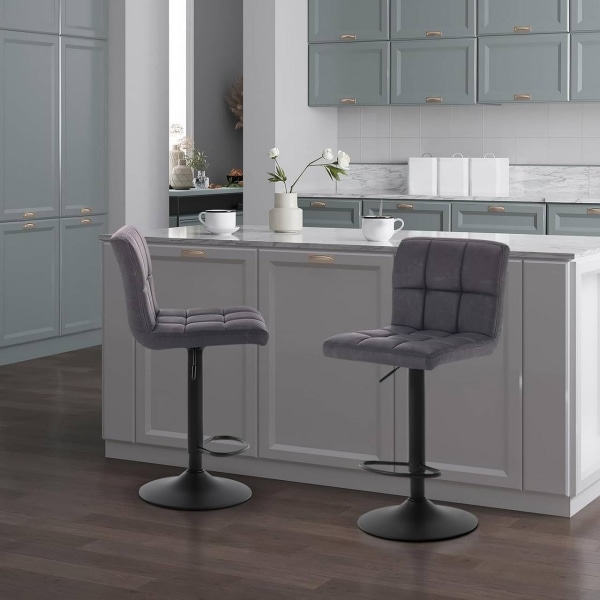 Rootz Barpall - Justerbar bänkstol - Vridbar barstol - Ergonomisk komfort - Hållbar & Långvarig - Säker & Stabil - Imiterat läder - 92cm-114cm x 44cm