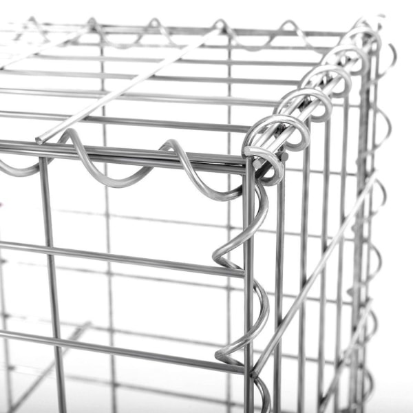 Rootz Stone Gabion - Rektangulär Gabion - Gabion Wall - Gabion Basket - Gabion Stödmur - Gabion Struktur - Dekorativ Gabion - Silver - 100 x 50 x 30 c