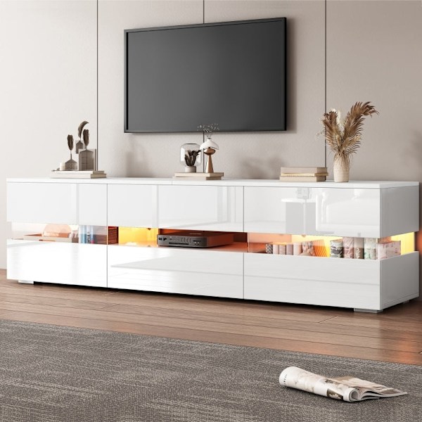 Rootz Modern TV-kaappi - Mediateline - Viihdeyksikkö - Ylellinen LED-valaistus - 160cm x 39cm x 45cm