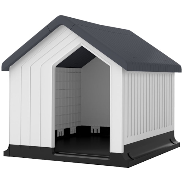 Rootz Dog House Cave - Udendørs retreat - Vandtæt - Skrånende tag - Plast - Let at rengøre - Små hunde - 62cm x 61cm x 60cm