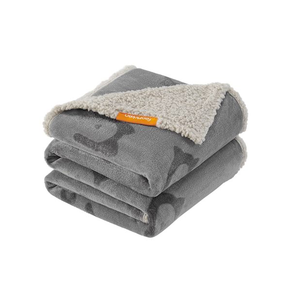 Rootz Pet Filt - Hundtäcke - Puppy Throw - Sherpa Material - TPU Film - Flanell Tyg - Lätt - Mysigt - Stor Storlek 152cm x 127cm