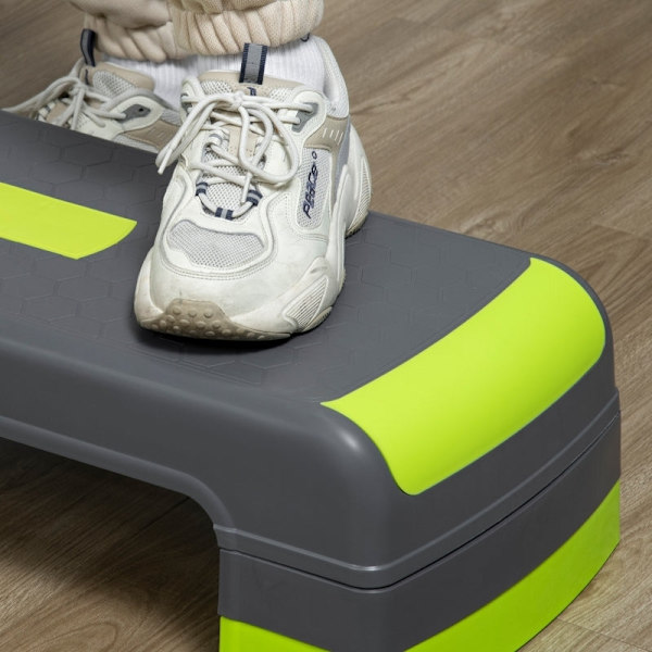 Rootz Justerbar Aerobic Stepper - Stegplattform - Cardio Stepper - Halkfri yta - Justerbar höjd - Slitstark plast - 78cm x 28cm x 20cm