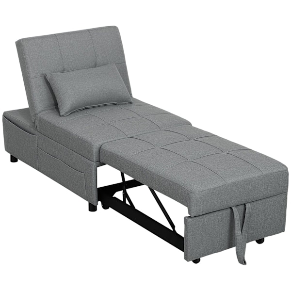 Rootz 3 -i -1 foldestol - gæsteseng - hvilestol - justerbar ryglæn - skumpolstring - 65,5L x 104W x 81H cm